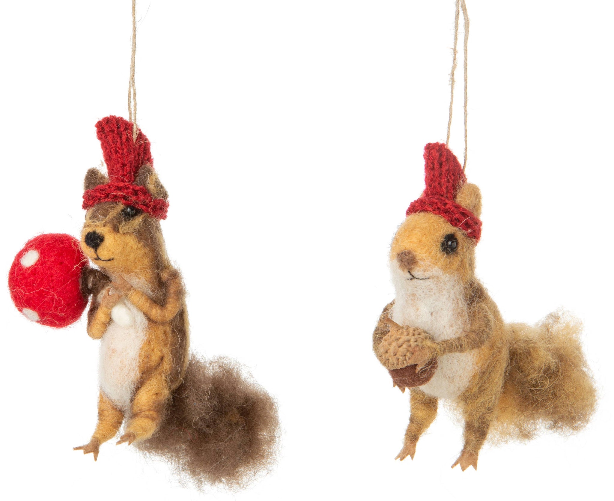 Felt Squirrel Ornaments