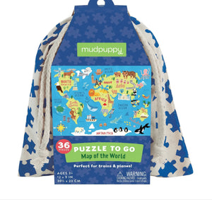 Mudpuppy: Puzzle to go: map of the world