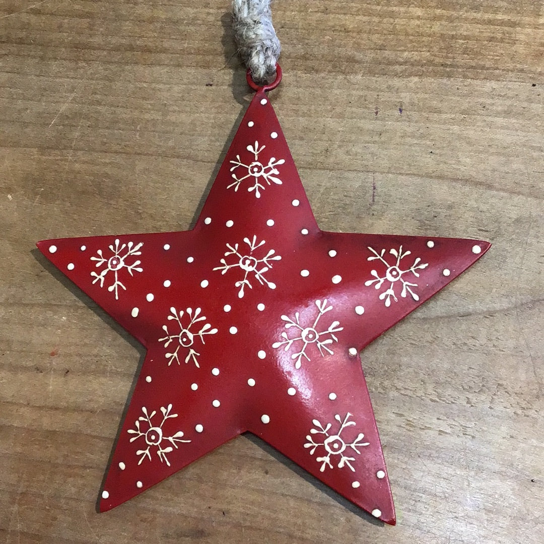 Red Scandinavian Stars -Ornaments