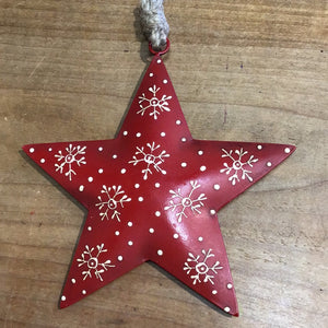 Red Scandinavian Stars -Ornaments
