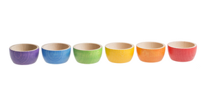 Wood coloured Bowls 6 pcs 6 colours - Grapat