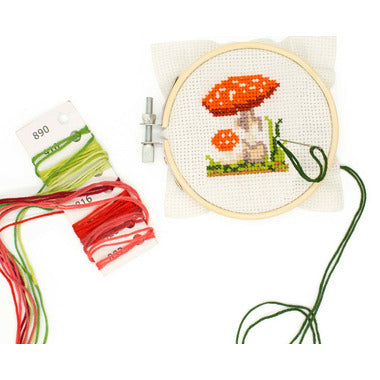 Cross Stitch Embroidery- Mushroom