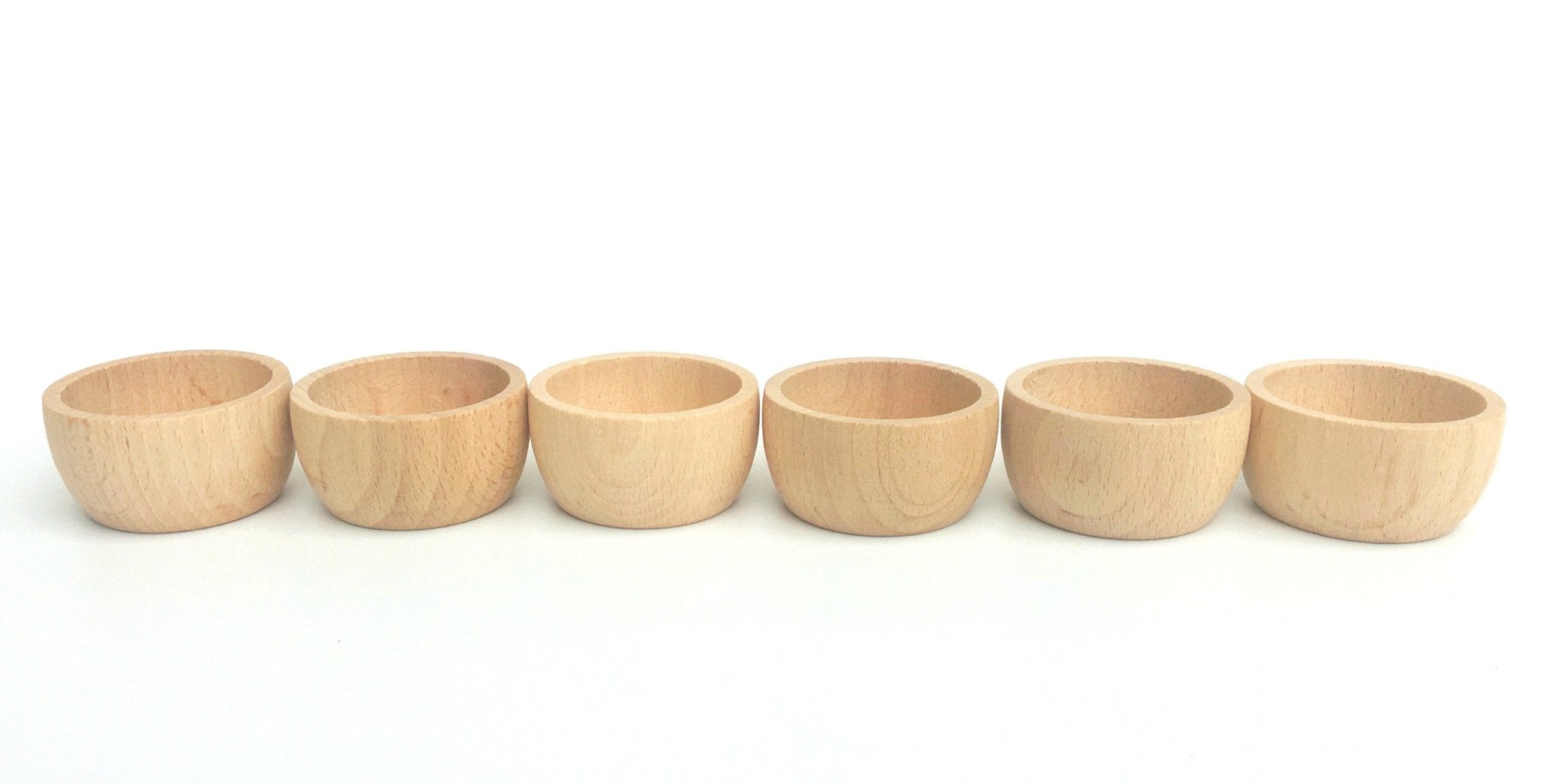 Wood Natural Bowls 6 pcs  - Grapat