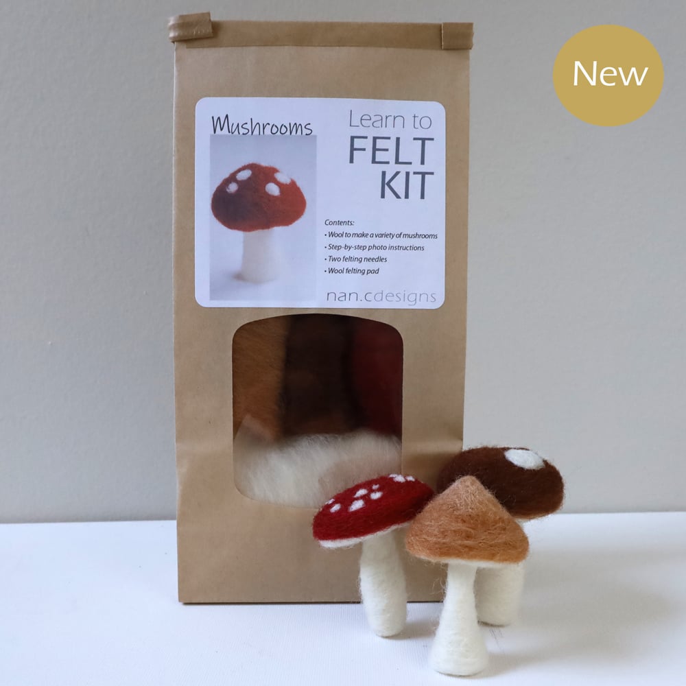 learn to felt kit - Mushroom Kit