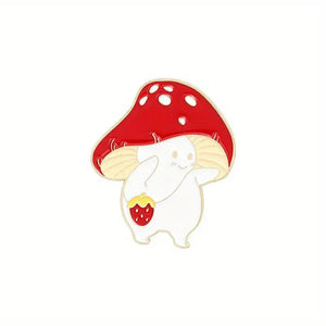 Mushroom Enamel Pins -Strawberry