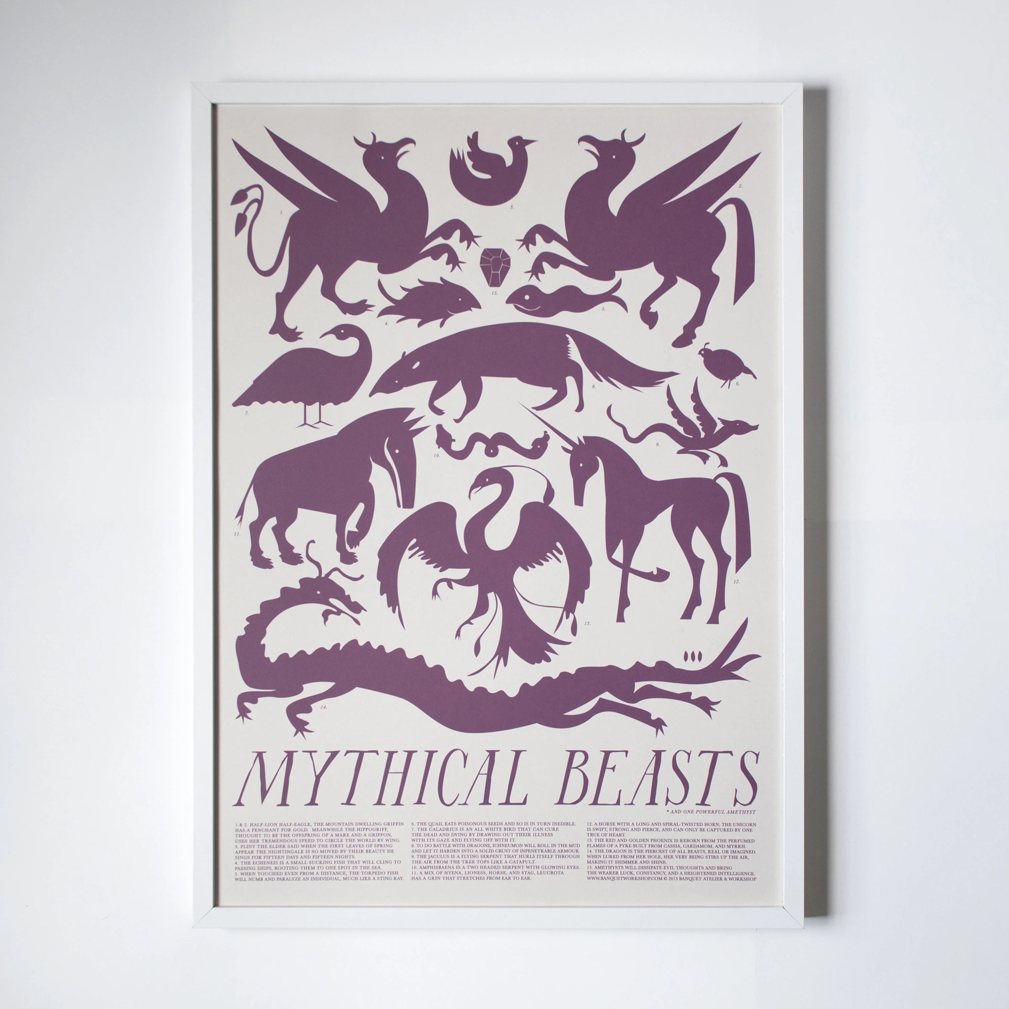 Banquet Art Prints- Mythical Beasts Purple