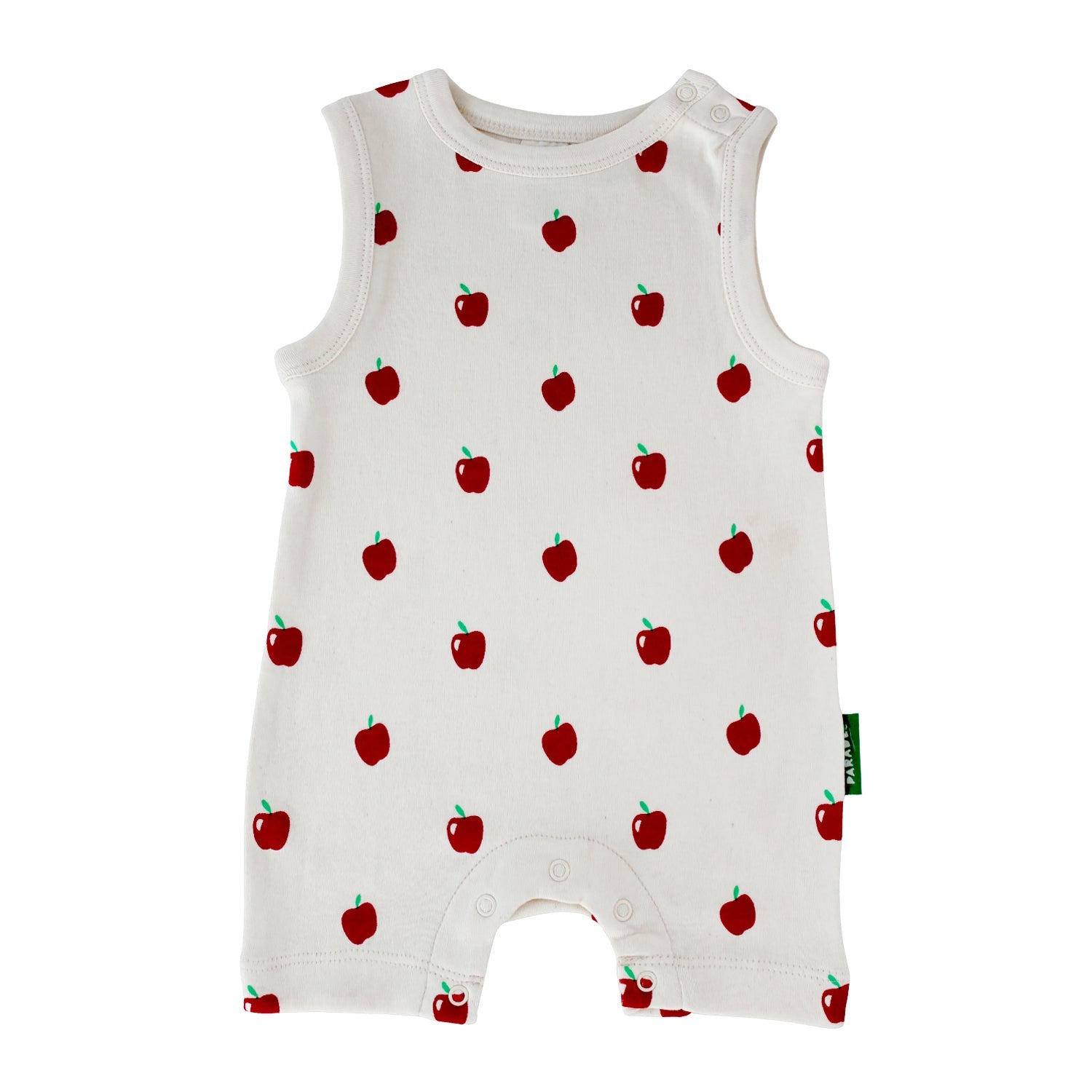 Organic Tank Rompers: Red Apples