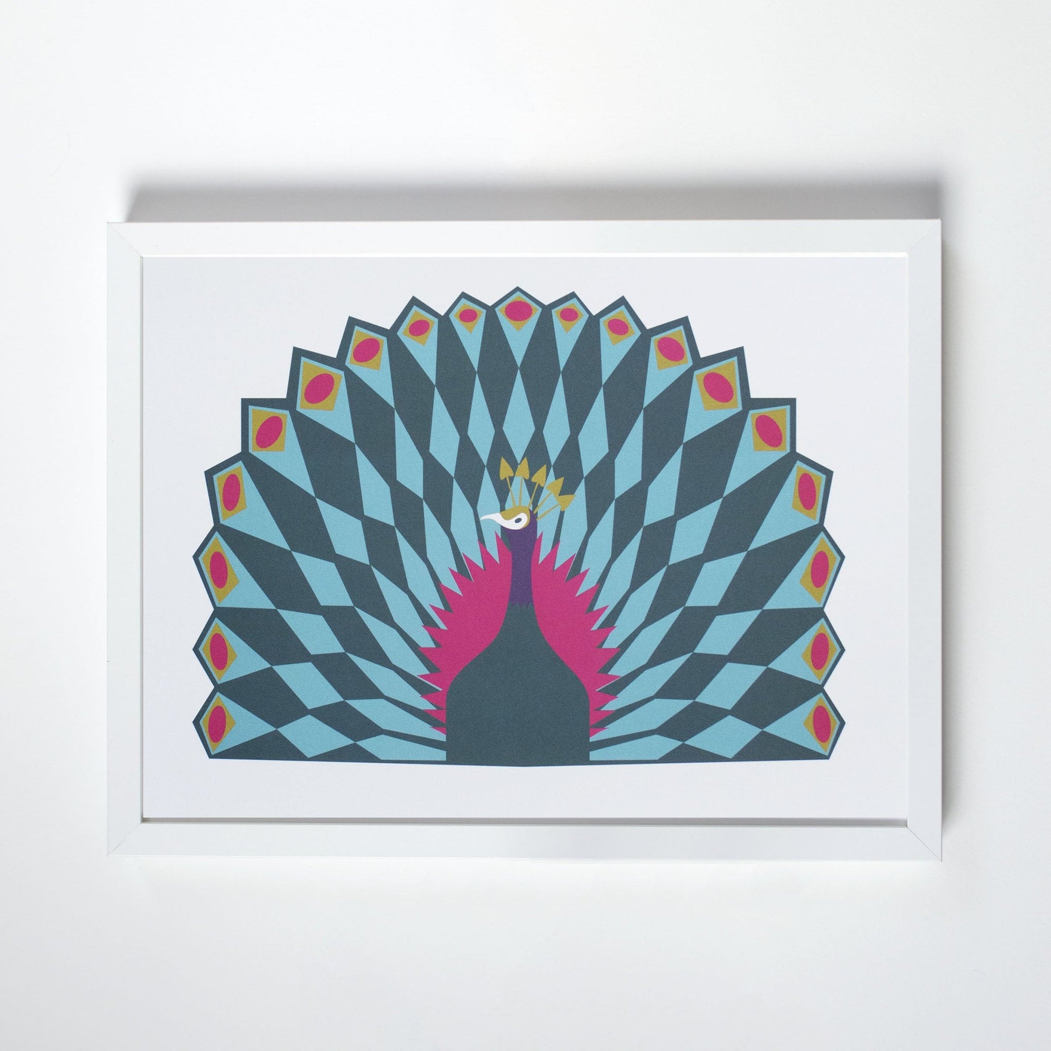 Banquet Art Prints- Peacock- Geometric Mod