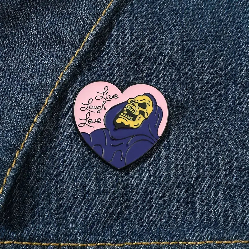 Skeletor Brooch - Live Laugh Love pin