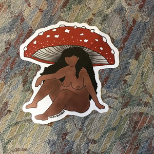Miss Bumble Vinyl Sticker - Mushroom Lady
