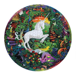 Unicorn Garden 500 pc Round puzzle eeBoo